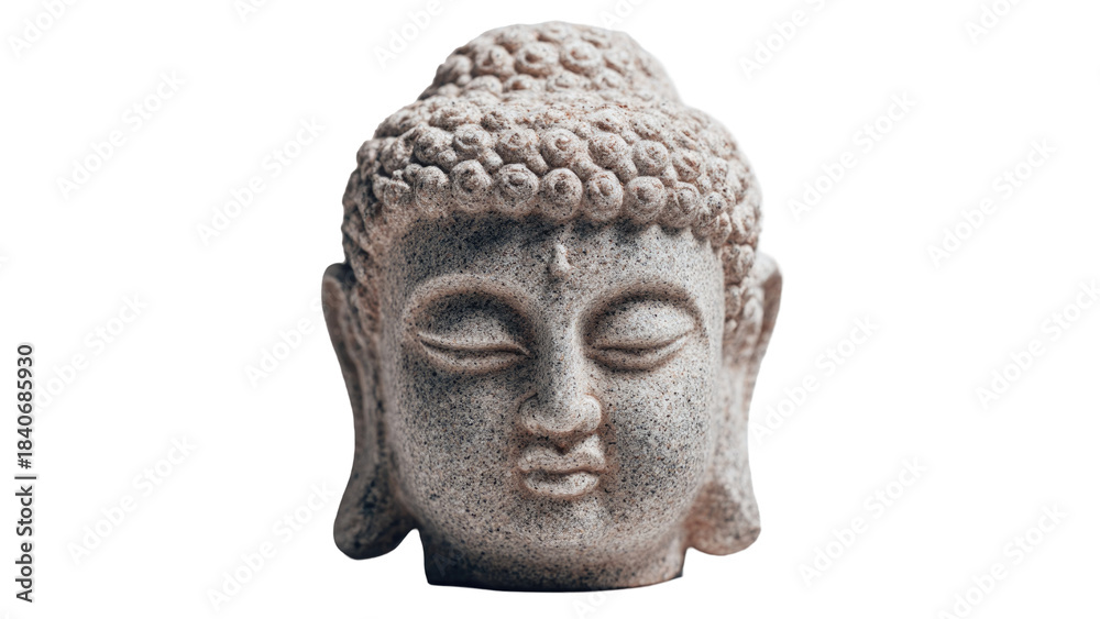 Obraz premium Buddha Head Statue with transparent background