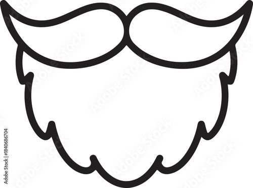 Iconic beard and mustache outline for mens grooming