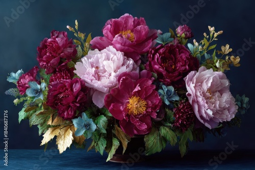 Bouquet of pink and red roses isolated on white background for wedding valentine or anniversary gift