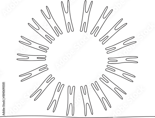 Continuous line illustration of fingers tapping a ball for a controlled tip