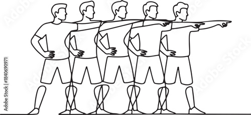 Continuous line illustration of fingers tapping a ball for a controlled tip