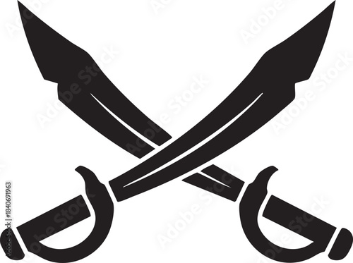 Crossed Swords Pirate Emblem – Vintage Buccaneer Symbol Vector