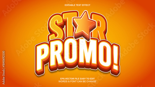 Star Promo! - Bold, 3D, Orange Text Effect
