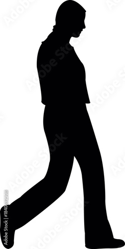 a woman walking body silhouette vector