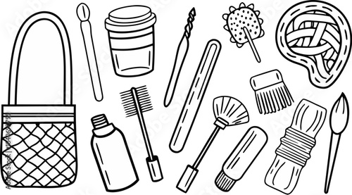 flat vector eco friendly zero waste lifestyle obje