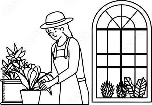 scandinavian minimalist indoor plant care scene m