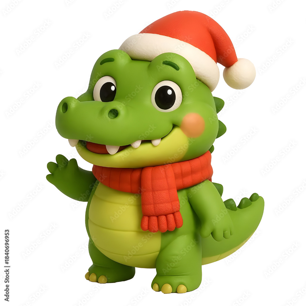 Obraz premium crocodile christmas
