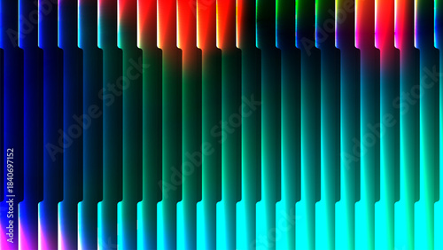 eon rainbow glass stripes, Futuristic vertical gradient bars abstract background in cyan blue red
