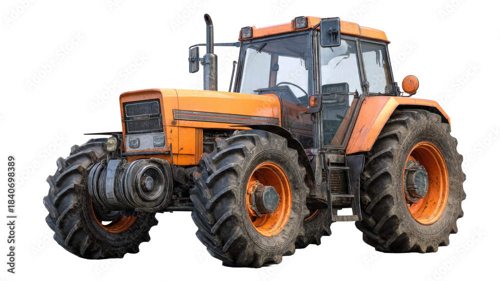 Obraz premium Orange Tractor Isolated