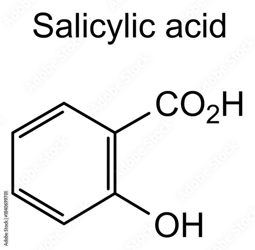 Salicylic acid, chemical structure of salicylic acid, drug substance
