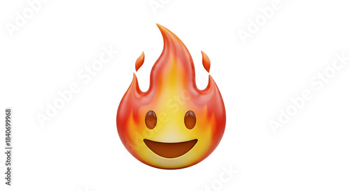 Fiery emoji with a smiling face representing warmth and energy.