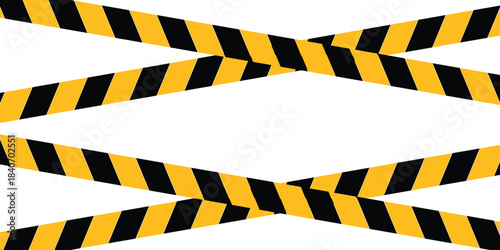 Caution Police Tape Background - Yellow and Black Stripes Danger Sign Pattern Vector Graphic for Restricted Area, Construction Zone, or Crime Scene