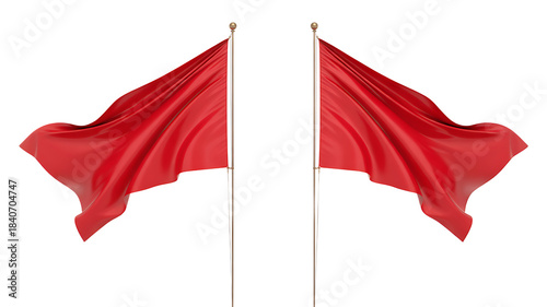 Stylized 3D Flag Pair isolated on transparent background
