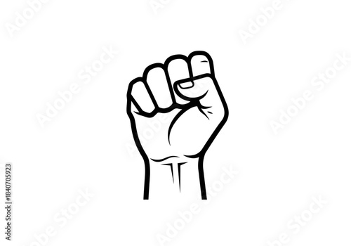 Vector illustration of single raised fist symbolizing empowerment and justice, human rights day theme , clipart style vector