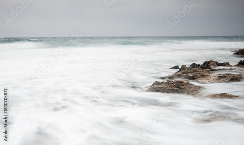 Water flowing with motion blurring long exposure