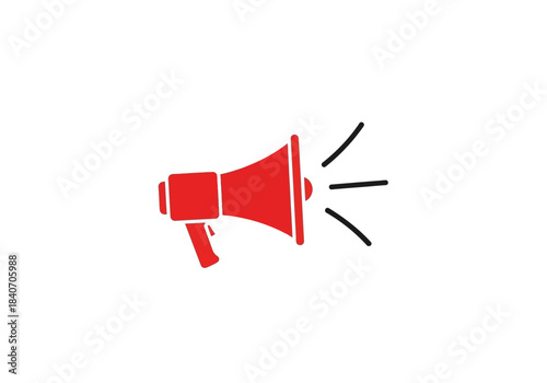 Vector illustration of a megaphone emitting simple sound lines symbolizing advocacy and voice, human rights day theme , clipart style vector