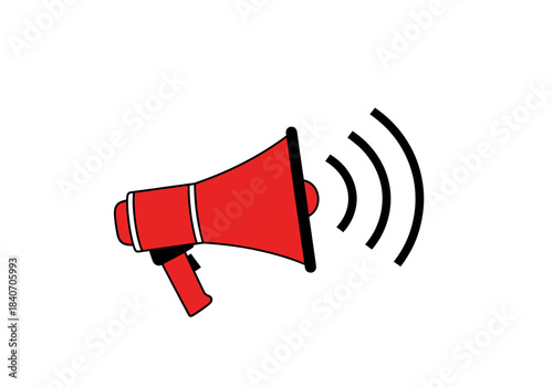 Vector illustration of a megaphone emitting simple sound lines symbolizing advocacy and voice, human rights day theme , clipart style vector