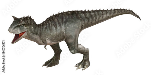 Realistic rendering of a Carnotaurus dinosaur.