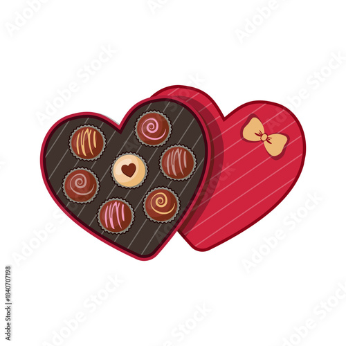 Valentine gift illustration. Valentine present. Sweet food. Dessert. Snack. Chocolate candy.