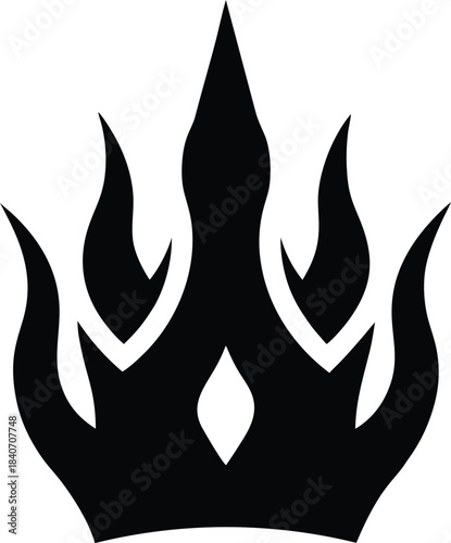 Crown king fire flame vector icon