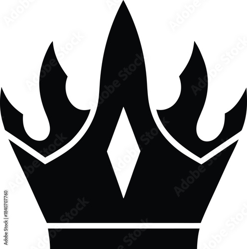 Crown king fire flame vector icon