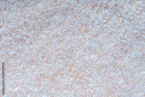 Close-up texture of Himalayan pink salt crystals.