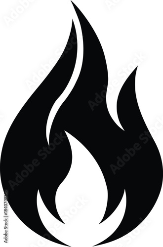Fire flame vector icon  flat  design on white background