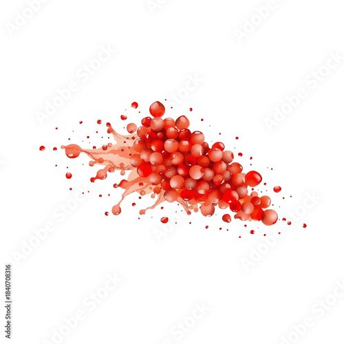 Watercolor illustration of red salmon caviar, delicacy, seafood, gourmet food, hand painted, isolated on white background, vitamin.