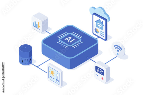 Ai chip integrating smart home devices with iot connectivity and automation