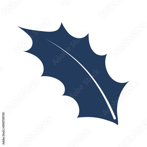 Christmas decoration, holly leaves, berries isolated on transparent. Hand drawn flat vector illustration. Traditional holiday, Xmas, New Year, seasonal design element, clip art