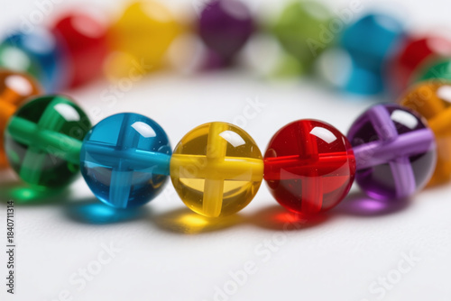 close up of colorful balls