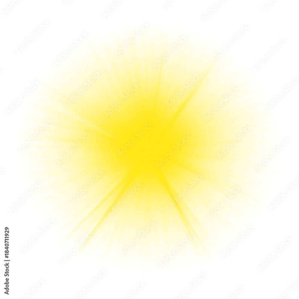 Obraz premium Abstract golden yellow light burst emanating from the center against a dark black background creating a luminous glow effect