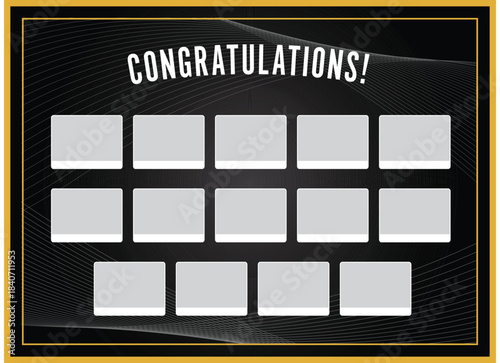 graduates photo frame mosaic collage  template on abstract background