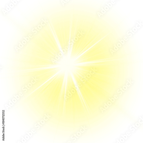 Bright yellow starburst radiating light and energy outwards against a dark textured background with a subtle glow