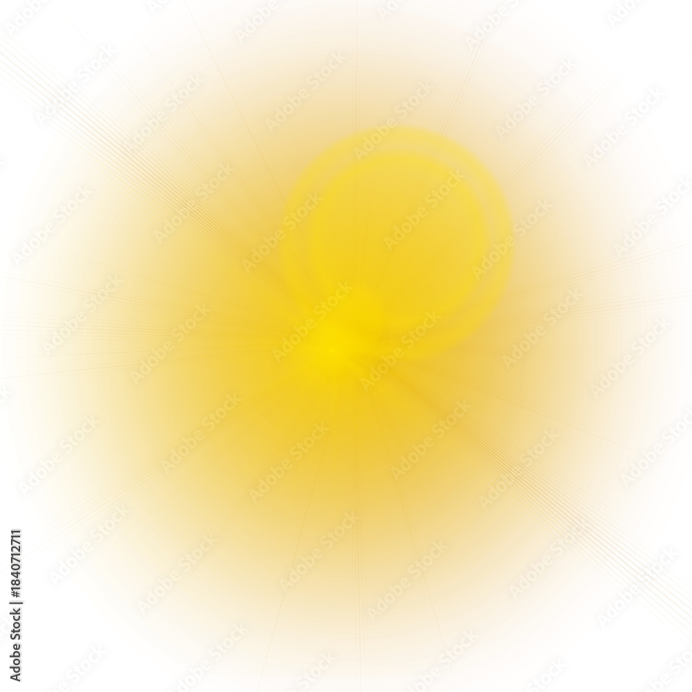 Obraz premium Abstract golden yellow light burst emanating from the center against a dark black background creating a luminous glow effect