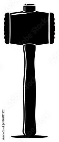 A black and white silhouette of a hammer, black, brush, drill, dry, hair drier, hammer, icon, illustration, profile, tool, against transparent background