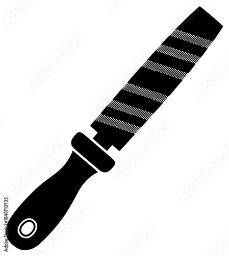 A black and white silhouette of a knife with a handle, black, blade, flat, handle, icon, illustration, kitchen knife, knife, profile, strip, sword, tool, against transparent background