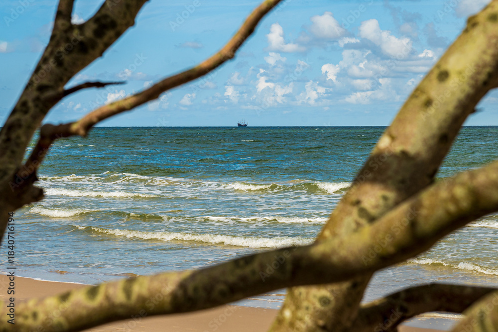 Fototapeta premium a ship at sea on a clear day