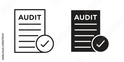 Audit report icons vector Collection Clipart Pack. icon with editable line stroke