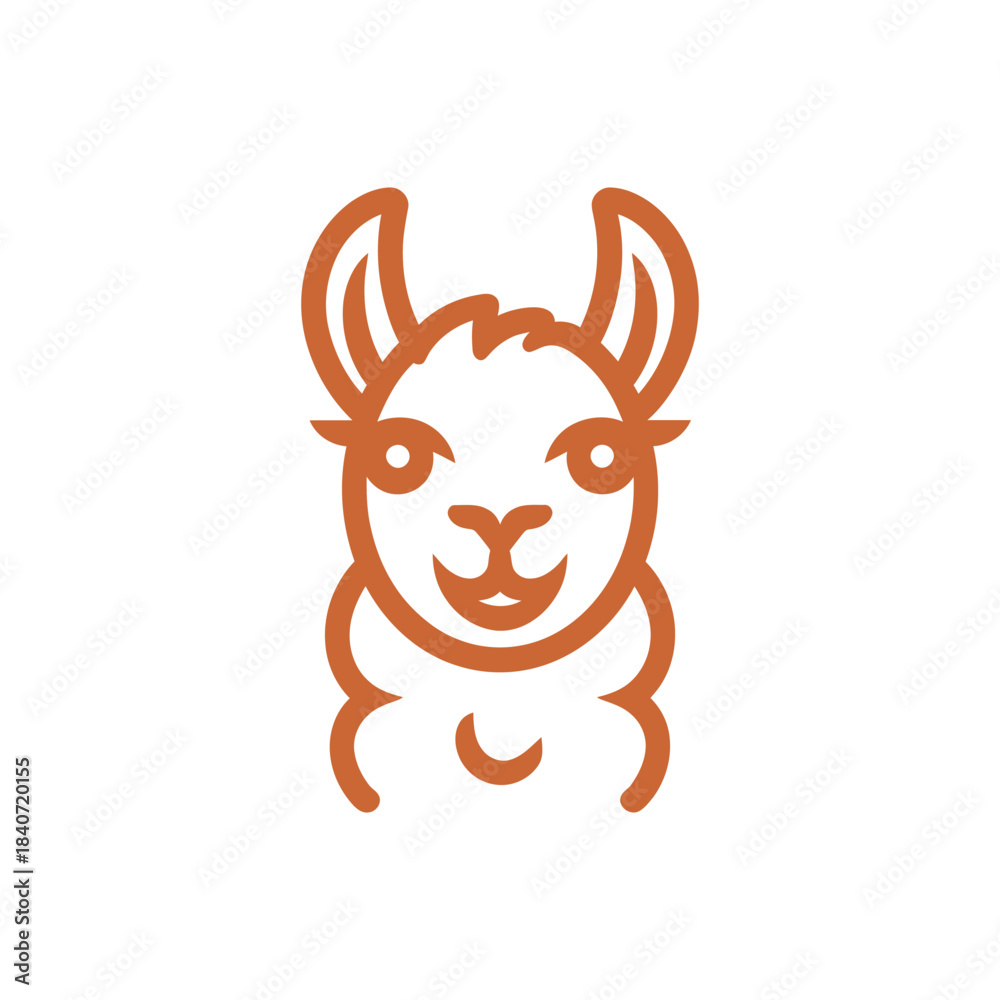 Obraz premium Alpaca icon on White Background Vector Art Illustration on white background.