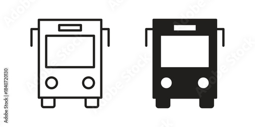 Bus icons vector Collection Clipart Pack. icon with editable line stroke