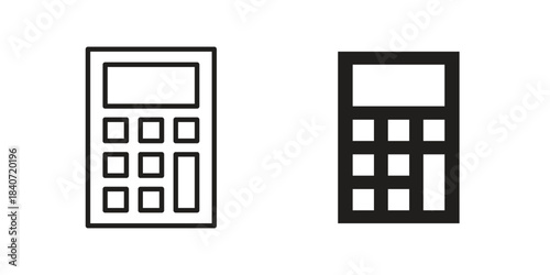 Calculator icons vector Collection Clipart Pack. icon with editable line stroke