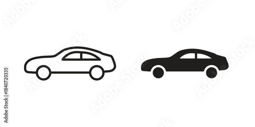 Car icons vector Collection Clipart Pack. icon with editable line stroke