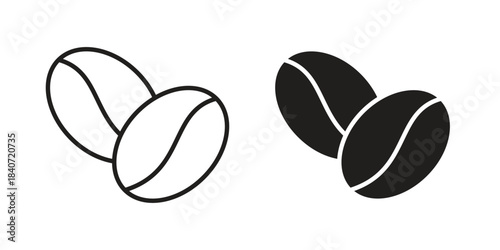 Coffee Bean icons vector Collection Clipart Pack. icon with editable line stroke