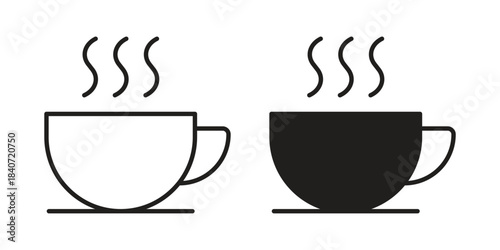 Coffee icons vector Collection Clipart Pack. icon with editable line stroke