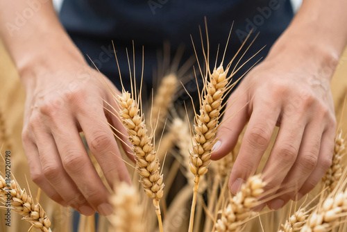 hand holding wheat ears