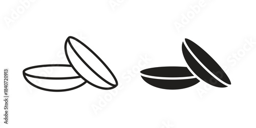 contact lenses icons vector Collection Clipart Pack. icon with editable line stroke