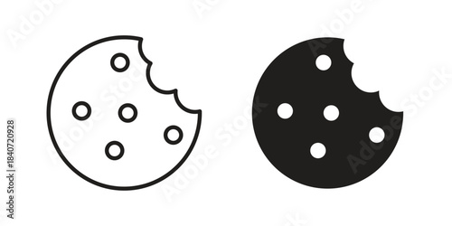 Cookie icons vector Collection Clipart Pack. icon with editable line stroke