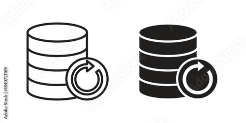 Data backup icons vector Collection Clipart Pack. icon with editable line stroke