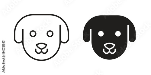 Dog icons vector Collection Clipart Pack. icon with editable line stroke